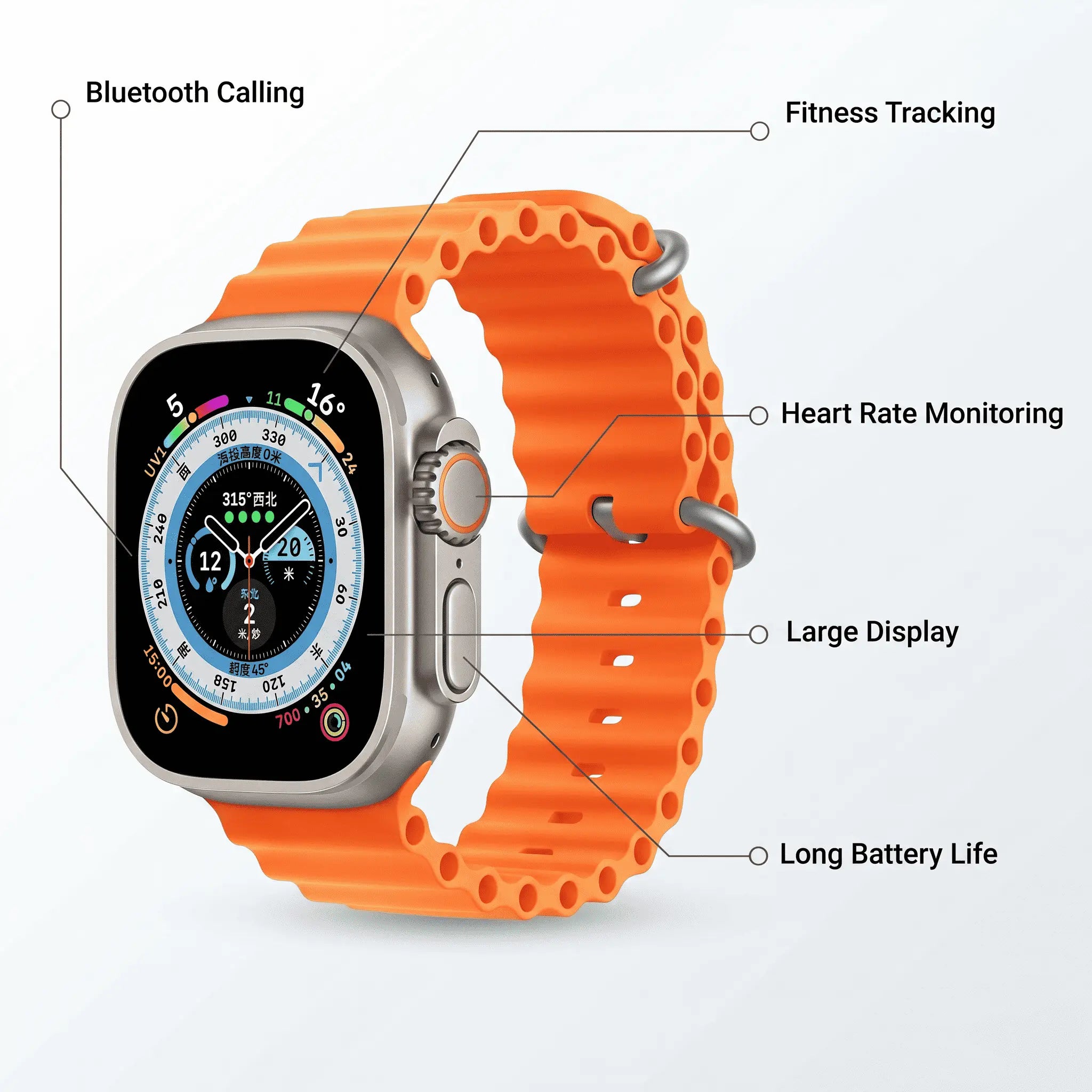 Smart Watch T800 Ultra Series 8 Ultra Smart Watch Sport Wireless Charger With Ocean Strap My Store