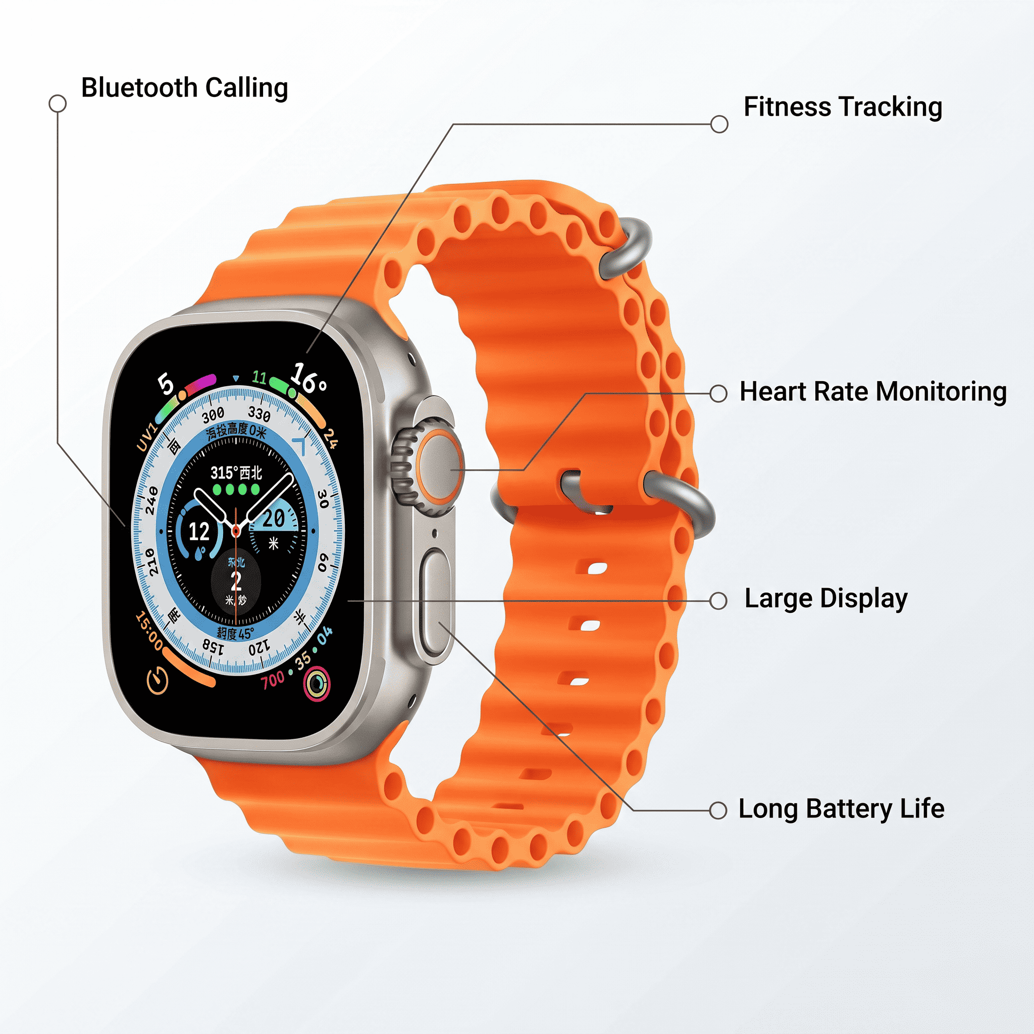 Smart Watch T800 Ultra Series 8 Ultra Smart Watch Sport Wireless Charger With Ocean Strap