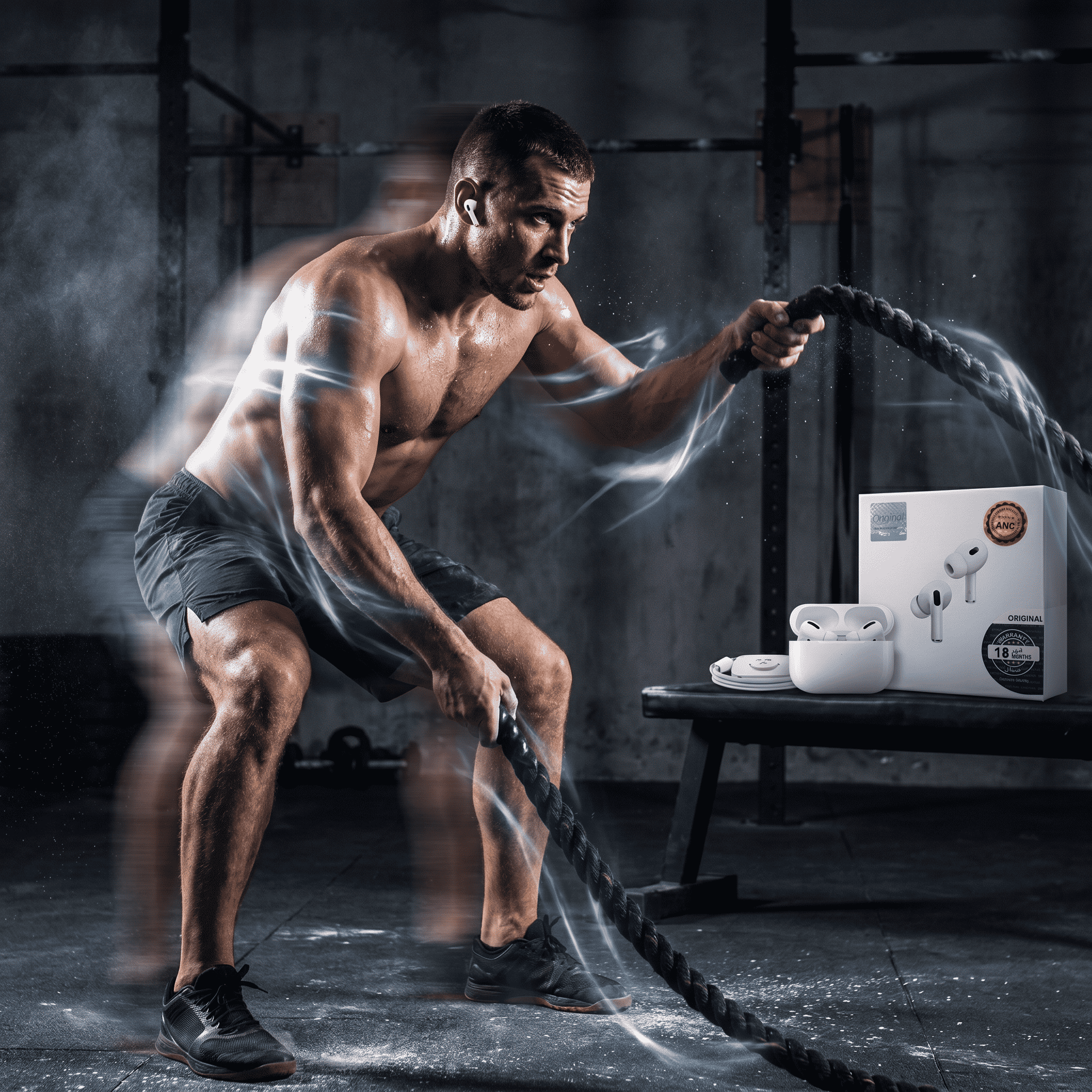 ANC Wireless Earbuds with Active Noise Cancellation & Charging Case – White