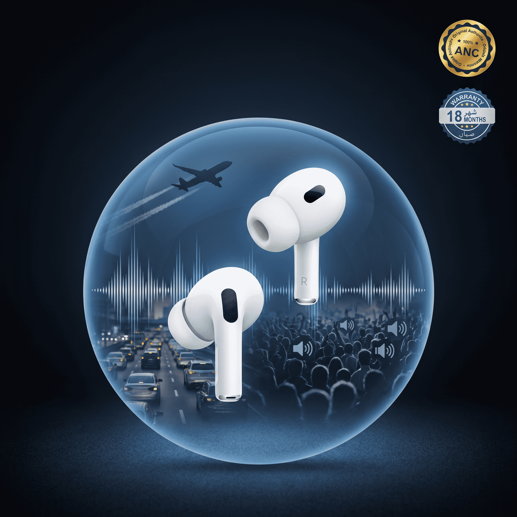 ANC Wireless Earbuds with Active Noise Cancellation & Charging Case – White