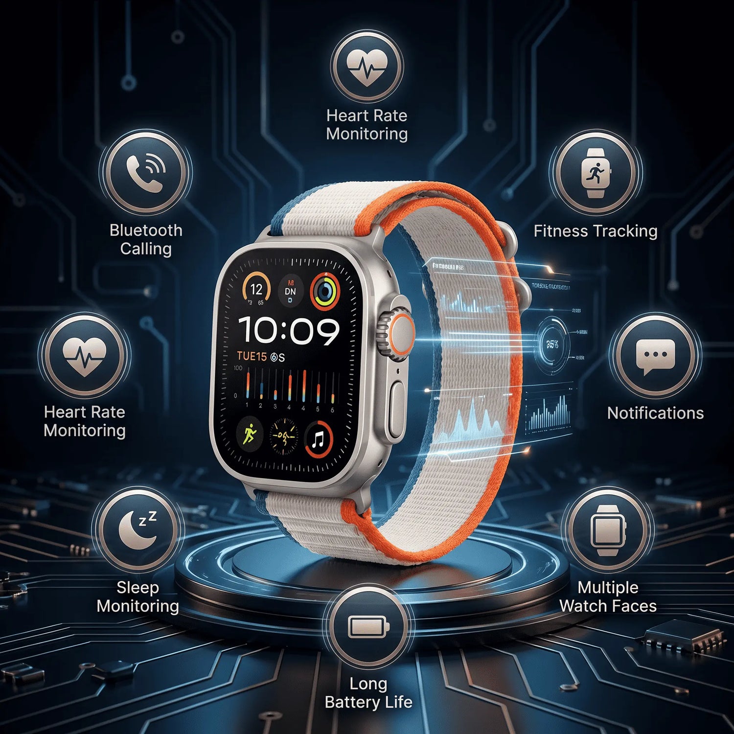 iMounra 2 BIG 2.01 Ultra Smartwatch | 7 in 1 Strap Multi-Color Bundle | Premium Design & Advanced Features My Store