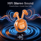 Air 39 Wireless Earbuds - Transparent Design Bluetooth 5.3 - ENC Noise Reduction & Deep Bass Sound - LED Display TWS