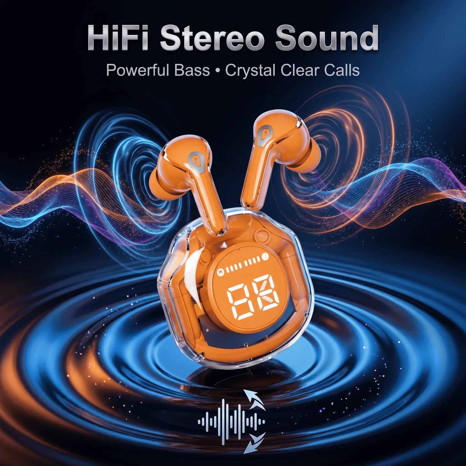 Air 39 Wireless Earbuds - Transparent Design Bluetooth 5.3 - ENC Noise Reduction & Deep Bass Sound - LED Display TWS My Store
